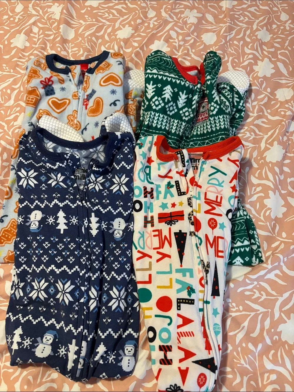 Kids Holiday Zip Pajama Set - Multi Color
